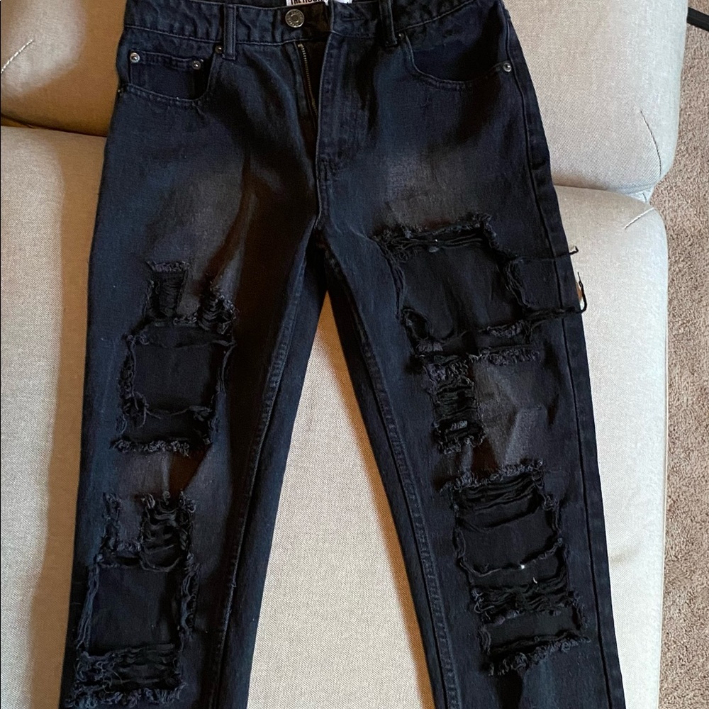 Black torn jeans